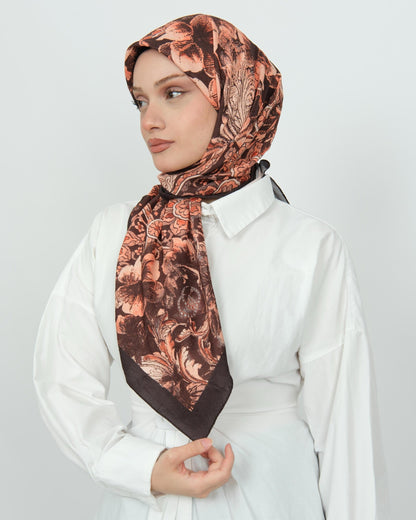 Bambu Kraş Eşarp D110 Karamel Kahve – farklı bağlama açısı